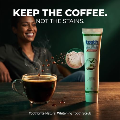 Image of Whitening Tooth Scrub, Gel Toothpaste for Teeth Stain Removal | Patented Micro-Granular Formula | Ideal for Smokers, Tobacco, Coffee & Tea Users | Deodorises Breath All Day | Cool Mint 100g