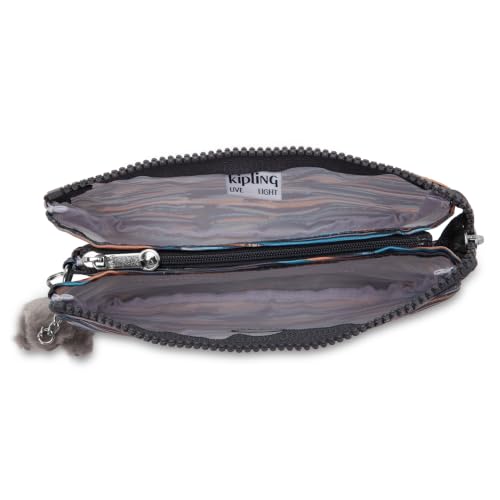 Image of Kipling Creativity L Pouch, Lightweight Large Organizer Case with Zip Closure & Multiple Compartments, Versatile Everyday Travel Cosmetics & Accessories Bag - Mineral Stripes