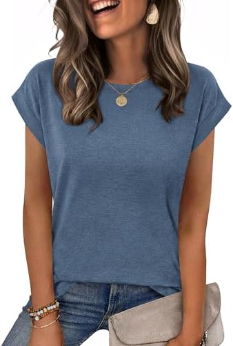 Zeagoo Womens Tops Summer Casual Cap Sleeve Tshirts Shirts Busine...