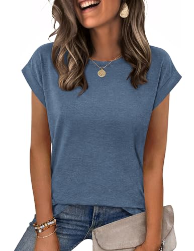 Zeagoo Womens Tops Summer Casual Cap Sleeve Tshirts...