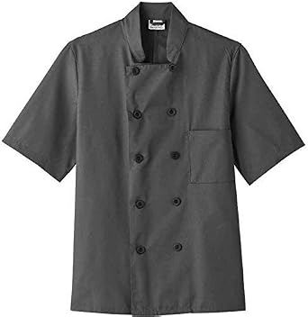 Gray Unisex Chef Jacket Short Sleeves Size 44, X-Large
