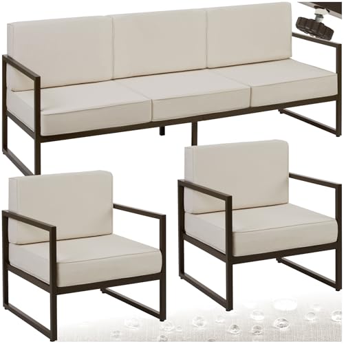 TecTake® Conjunto Jardín Exterior de Acero, Sillones...