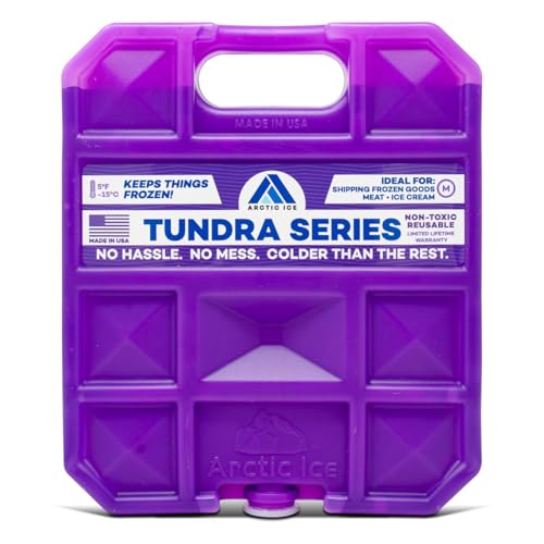 ARCTIC ICE Tundra Series, Long Lasting Reusable Ice Pack, Purple, Medium, 1.5 lbs