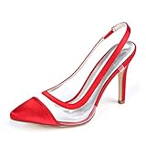 Obermaterial: Satin LGYKUMEG Damen Hochzeit Schuhe Übergrössen Stöckelabsatz Spitze Zehe Minimalismus Hochzeit Party & Festivität Satin Solide,05,EU35