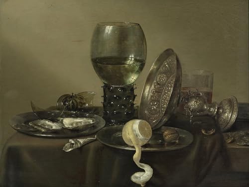 Murales lienzo de Willem Claesz Heda, pintura artística de alta calidad 60x90cm