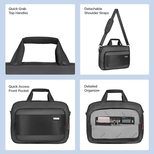 Image of HARISSONS Luminix Laptop Messenger Bag | 12L | Fits 15.6 inch Laptop | 1000D + Twill PU Coated Polyester | Business, Travel & Everyday Use | Durable, Organized & Professional