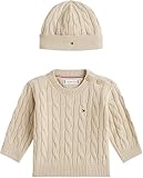 Tommy Hilfiger Newborn CABLE CREW WITH BEANIE KN0KN02158 BEIGE (Gulf Sand) 24 Month