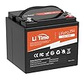 LiTime 12V 50Ah Lithium LiFePO4 Battery Built in BMS, 10 Years Lifetime 4000+ Cycles Output Power 640W, Perfect for Boat Marine Trolling motor Camping