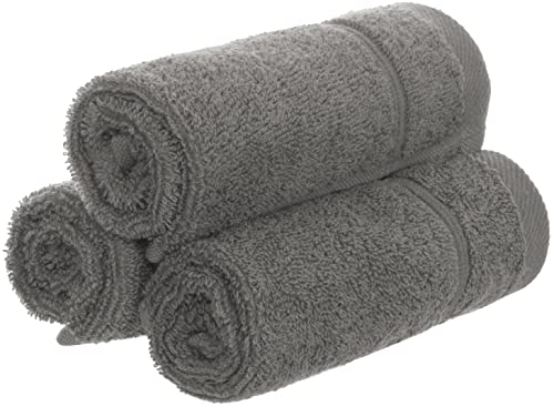 Miniatura 3 de Brandsseller Juego De 10 Toallas De Jabón 30 X 30 Cm Franela Toalla Para Invitados Con Percha Algodón 470 G M Baño Hogar - Antracita