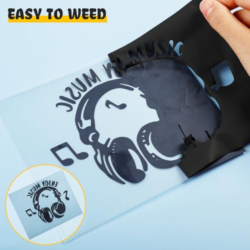 image for HTVRONT Black HTV Heat Transfer Vinyl Rolls - 12