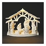 Dimensions : 34 cm de hauteur Roman Crèche de Noël éclairée en plastique Blanc 34,3 cm de hauteur