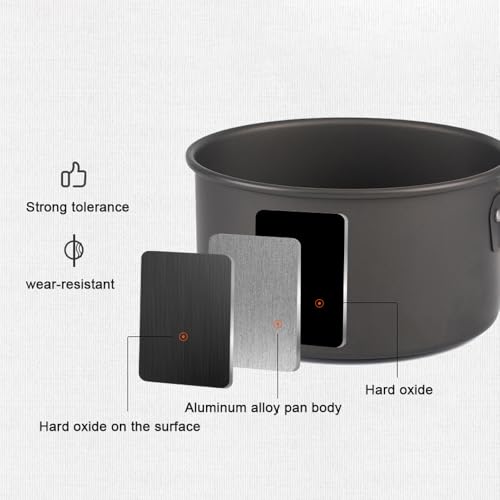 Karlak Camping Hiking Cookware Set Portable Picnic Cookware Kit Alumina Pot Frying Pan Set Travel Cooking Accessory - Image 5