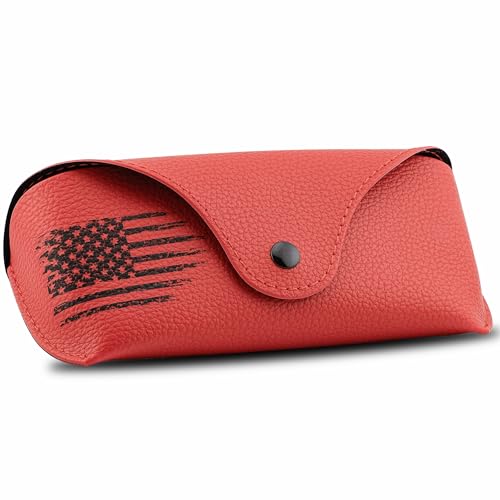 Image of Leather Glasses Case - Slim Glasses Case for Men and Women - Portable Sunglasses Case