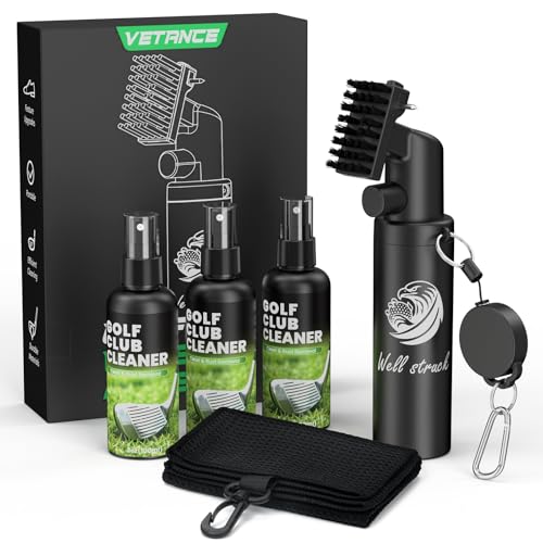 Pro Golf Club Cleaner Kit - Including New Designed Golf Club Brush, 3 Bottles of Cleaning Solution, Golf Towel,Effectively Remove Stubborn Stains and Rust. Pro Golf Club Cleaner Kit - Including New Designed Golf Club Brush, 3 Bottles of Cleaning Solution, Golf Towel,Effectively Remove Stubborn Stains and Rust.