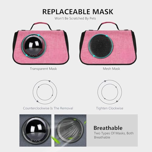 Image of Cat Backpack Carrier Expandable Pet Carrier Backpack for Small Medium Cats Fit Up to 18 Lbs, Foldable Puppy Backpack Carrier for Travel, Hiking (Watermelon Pink, 20Lx27Hx38W)