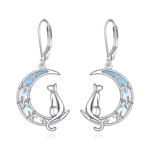 Boucles d'oreilles lune argent hypoallergénique contre les peaux sensibles
