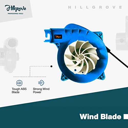 Image of Hillgrove HGCM21M1 800W-18000RPM Electric Air Blower Machine and Suction Dust Cleaner for AC /Computer /Home with, Carbon Brushes and Gloves Gun Dust Cleaning Forward Curved Air Blower (Corded Vacuum)