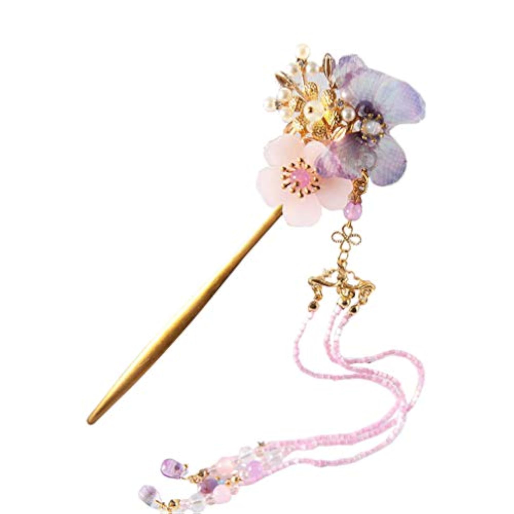 Retro Butterfly Hairpin, Vintage Bead Tassel Hair Accessory