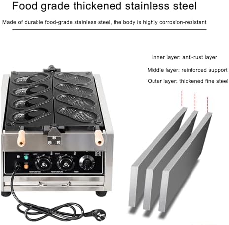 Stainless Steel Shoe Shaped Waffle Maker - Non-Stick Bread Baking Machine, 4pcs Electric Shoe Shaped Maker for Commercial Use, Perfect for Unique Desserts & Snacks