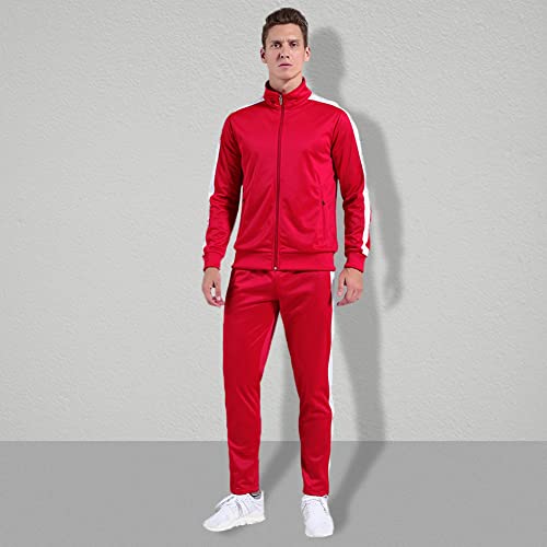 Shinestone Mens Tracksuit Set Sports Gym Training Suits Sportswear Sets with Full Zipper for Men2