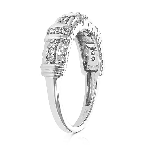 1/6 cttw Lab Grown Diamond Engagement Ring for Women in Round .925 Sterling Silver Prong Set Size 6-82