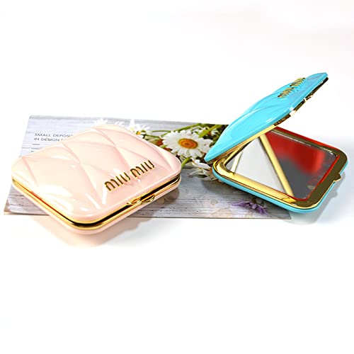 Amazon.co.jp: 新しいmiumiu化粧鏡ピンクの両面ポータブルミラー