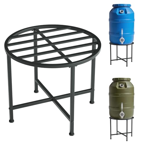 LYUND Heavy Duty Stainless Steel Rain Barrel Stand，1200lb Capacity Water Collection Barrel Stand，Rust-Proof & Weatherproof, Fits 45/50/55 Gallon Plastic Outdoor Rain Barrels