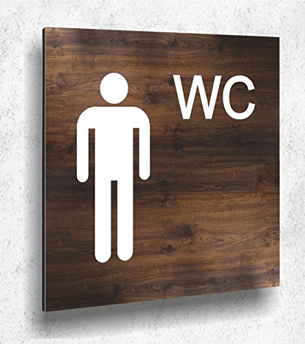 Plaque de porte de WC avec impression UV haute définition effet chêne