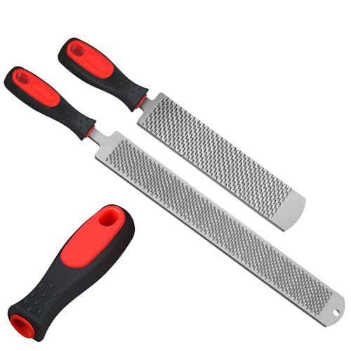 Image of Gisafai 2 Pcs 18 and 12 Inch Rasps for Shoeing Horses with Handle Trimming File Carbon Steel Farrier Tools for Repair Horse Hooves Goat Hooves Cow Donkey Pig Animal Repairing Wood Working Supplies