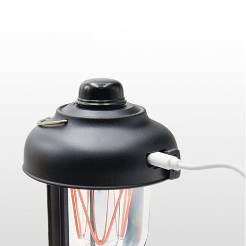 Lanterna Luminária Lampião LED Recarregável Portátil Estilo Retro Lamparina Recarregável Camping Bas
