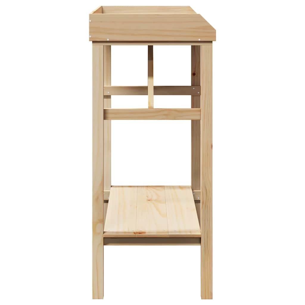 Table de rempotage en Bois de pin Massif 75 x 40 x 90 cm Support pour Plantes intérieur extérieur avec étagère Pratique