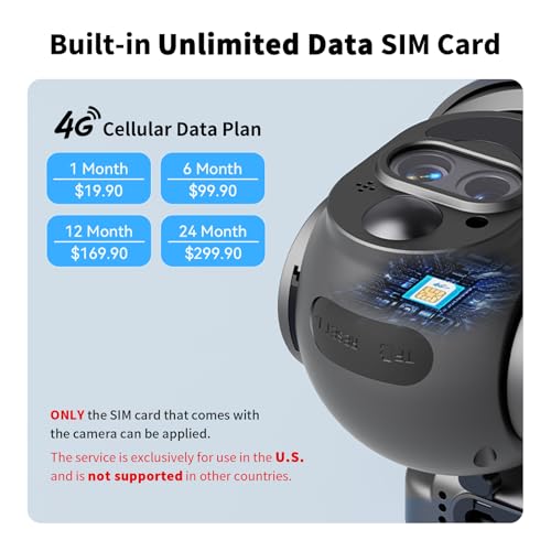 SEHMUA 4G LTE Dual Lens Cellular Security Camera, 12X Hybrid Zoom, No WiFi Needed Outdoor Surveillance, Solar Powered, 2K Color Night Vision, 360° View, Built-in SIM Card, IP65 - Image 5