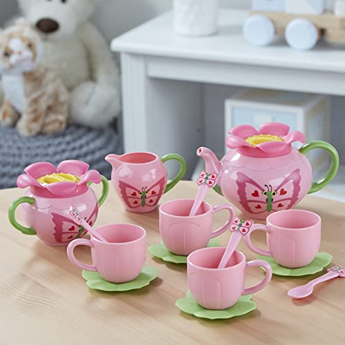 Melissa & Doug Bella Butterfly Pretend Play Tea Set (Food-Safe Material, Frustration-Free Packaging, Great Gift for Girls and Boys - Best for 3, 4, and 5 Year Olds)