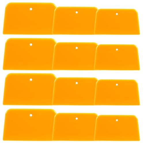 12PCS Body Filler Spreaders, Car Automotive Spreaders Plastic Reusable Body Filler Mixing Board for Car Body Maintenance and Paint Applying Fillers Putties Glazes Caulking Agents(3 Sizes)