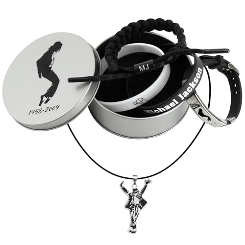 Pack de 5 joyas Pop Music Star con pulseras de silicona y collar de acero titanio negro