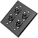 Seismic Audio - SA-PLATE4 - Black Stainless Steel Wall Plate - 2 Gang with 4 XLR Male Connectors - Cable Installation