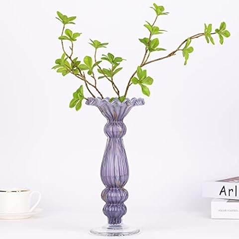 11.8"H Glass Single Flower Vase Modern Decorative Long Vase, Table Decor Tall Glass Vases for Centerpieces, Tall Vase for Home Décor Dried Flower Arrangement Ideal Gift for Wedding Housewarming Office Cover