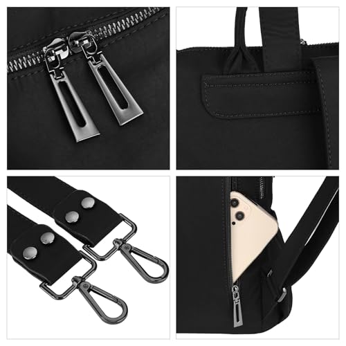 Image of Uromee Travel Backpack Purse for Women Nylon Ladies Fashion Tassel Shoulder Bag Convertible