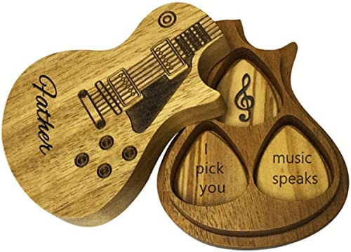 Ensemble de médiators de guitare, boîte de rangement en bois avec 3 médiators, sensation naturelle et son chaud, support de médiators de guitare for ukulélé, basse électrique for mère père frère guita - Les Beatles, Paul McCartney, John Lennon, RIngo Starr, George Harrison Ensemble de médiators de guitare, boîte de rangement en bois avec 3 médiators, sensation naturelle et son chaud, support de médiators de guitare for ukulélé, basse électrique for mère père frère guita – Image 3