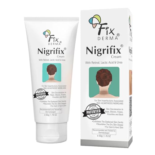 FIXDERMA Nigrifix Cream for Acanthosis Nigricans with Lactic Acid | Dermatologist Tested Retinol Cream | Useful for Dark Body Parts like Neck, Ankles, Armpits & Elbows –1.76 Oz