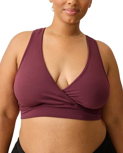 Image of Kindred Bravely French Terry Racerback Nursing & Sleep Bra, Maternity Bra | Breastfeeding bra, wire free, crossover pull aside access, super soft and stretchy, Supportive, for pregnancy & postpartum