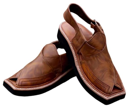 Double Sole Leather Hand Made Texture Brown Chappal Sandal - - Leather Sandals Men2