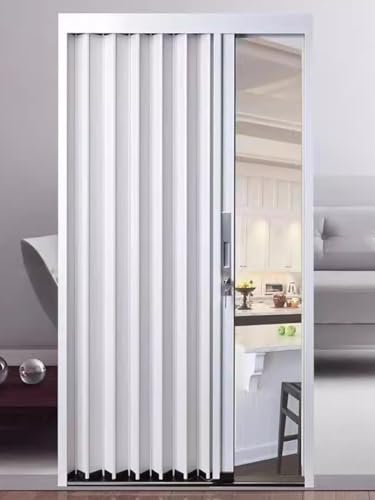 ZAQYCM Accordion Folding Door, Aluminium Sliding, 101x203cm