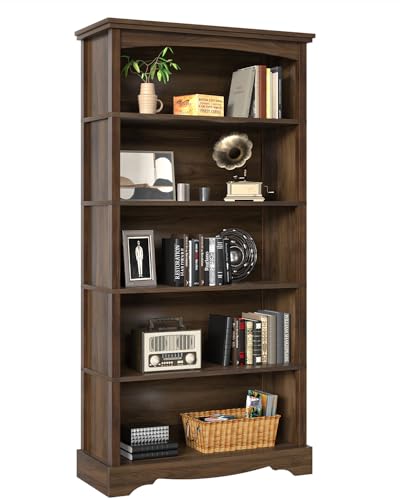 TVU 5-Tier Wooden Bookshelf, 65 Inch Tall...