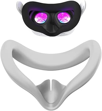 Meta Quest 3S Compatible Face Cover Face Cushion Cover Reduce Light Leak Stain Anti-Sweat Cover Face Cover Accessories White
