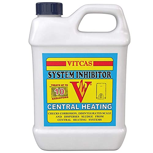 VITCAS 1 liters Central Heating System Inhibitor - Prolongs Boiler Life – Compatible – For Indirect Systems - Easy To Use – Prevents Sludge – Scale – Corrosion – Multipurpose Treatment