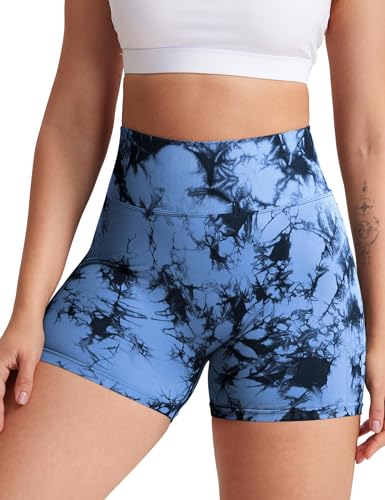 Image of YEOREO Women High Waist Workout Yoga Gym Smile Contour Seamless Cycling Shorts
