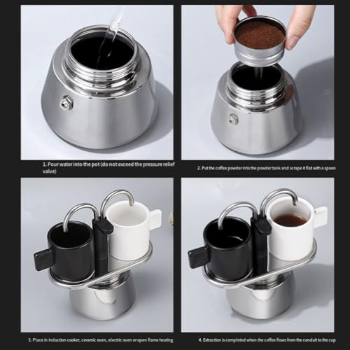 Cafetière italienne double buse inox pour un double expresso riche et rapide - 6