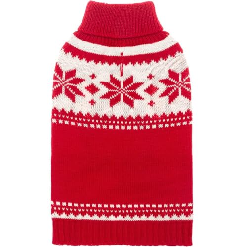 Image of Mihachi Dog Sweater - Winter Coat Apparel Clothes with Colorful Stripes for Cold Weather Medium
