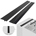 Silicone Stove Counter Gap Cover (2 Pack),Easy Clean Heat Resistant Wide & Long Kitchen Stove Gap Filler,Seals Spills Between Counters, Oven, Stovetops, Washing Machines, Washer, Dryer(21in, Black)